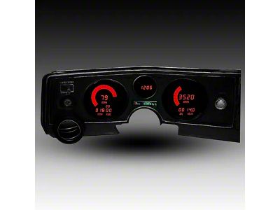 LED Digital Gauge Panel; Red (1969 Chevelle)
