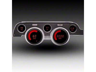 LED Digital Gauge Panel; Red (67-68 Mustang)