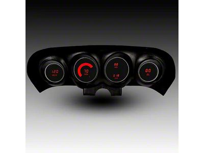 LED Digital Gauge Panel; Red (69-70 Mustang)