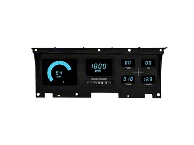 LED Digital Gauge Panel; Teal (80-86 F-100, F-150, F-250, F-350)