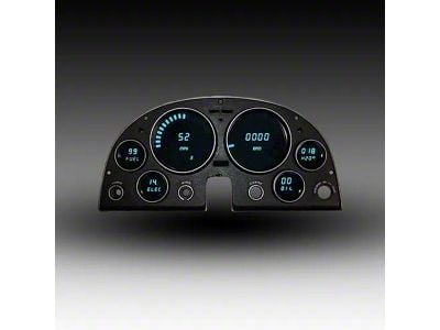 LED Digital Gauge Panel; Teal (63-67 Corvette C2)
