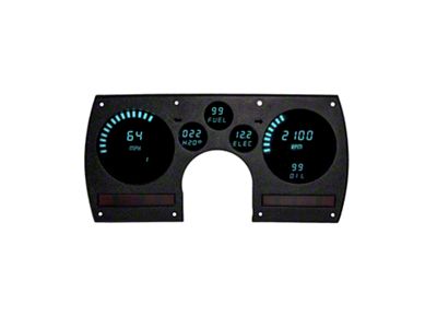 LED Digital Gauge Panel; Teal (82-90 Camaro)