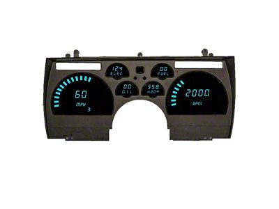 LED Digital Gauge Panel; Teal (91-92 Camaro)