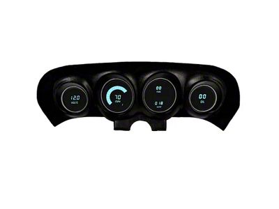 LED Digital Gauge Panel; Teal (69-70 Mustang)