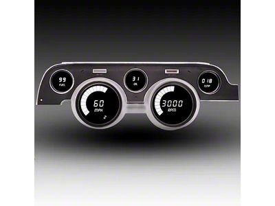 LED Digital Gauge Panel; White (67-68 Mustang)