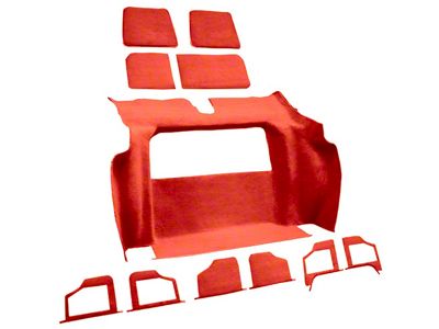 Rear Cutpile Molded Carpet; Firethorn/Medium Red (79-80 Corvette C3 w/ 2-Compartment Doors)