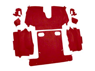 Rear Cutpile Molded Carpet; Flame Red (86-89 Corvette C4 Convertible)
