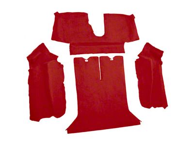 Rear Cutpile Molded Carpet; Flame Red (90-93 Corvette C4 Coupe w/ 2 Door Latches)
