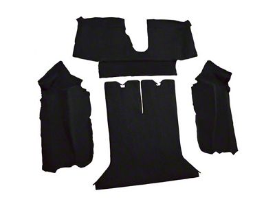 Rear Cutpile Molded Carpet with Heel Pad; Black (88-89 Corvette C4 Coupe)