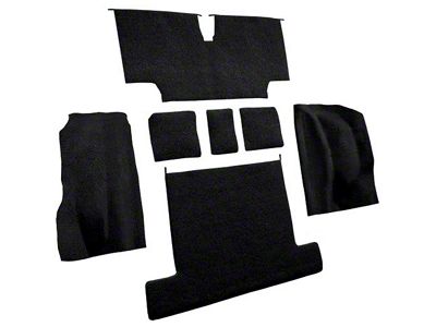 Rear Cutpile Molded Carpet with Heel Pad; Black (1976 Corvette C3)