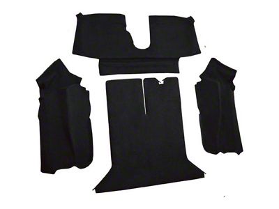 Rear Cutpile Molded Carpet with Heel Pad; Black (92-93 Corvette C4 Coupe)