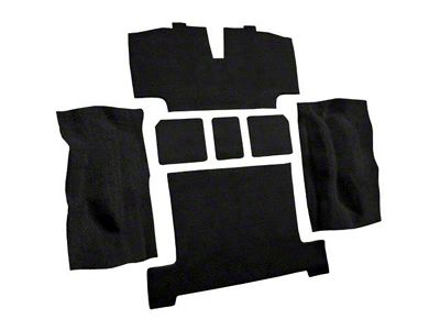 Rear Cutpile Molded Carpet with Heel Pad; Black (69-70 Corvette C3)