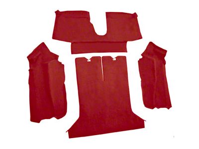 Rear Cutpile Molded Carpet with Heel Pad; Dark Red/Carmine (84-87 Corvette C4 Coupe)