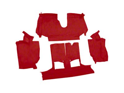 Rear Cutpile Molded Carpet with Heel Pad; Flame Red (94-96 Corvette C4 Convertible)