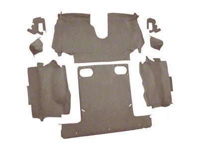 Rear Cutpile Molded Carpet with Heel Pad; Gray (86-89 Corvette C4 Convertible)