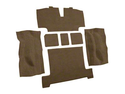 Rear Cutpile Molded Carpet with Heel Pad; Medium Saddle (69-70 Corvette C3)