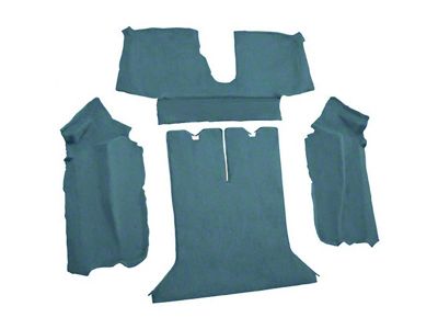 Rear Cutpile Molded Carpet with Heel Pad; Metallic Blue (90-93 Corvette C4 Coupe w/ 2 Door Latches)