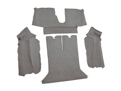 Rear Cutpile Molded Carpet with Heel Pad; Pewter (90-93 Corvette C4 Coupe w/ 2 Door Latches)