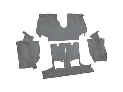 Rear Cutpile Molded Carpet with Heel Pad; Smoke (90-93 Corvette C4 Convertible w/ 2 Door Latches)