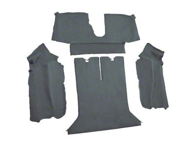 Rear Cutpile Molded Carpet with Heel Pad; Steel Blue/Crystal Blue (90-93 Corvette C4 Coupe w/ 2 Door Latches)