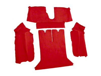Rear Cutpile Molded Carpet with Heel Pad; Torch Red (90-93 Corvette C4 Coupe w/ 2 Door Latches)