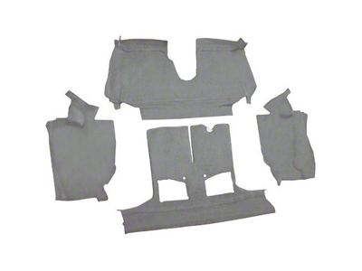 Rear Cutpile Molded Carpet; Medium Gray/Pewter (92-93 Corvette C4 Convertible w/ 1 Door Latch)