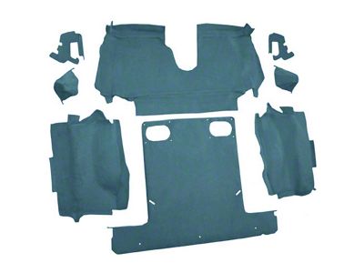 Rear Cutpile Molded Carpet; Metallic Blue (86-89 Corvette C4 Convertible)