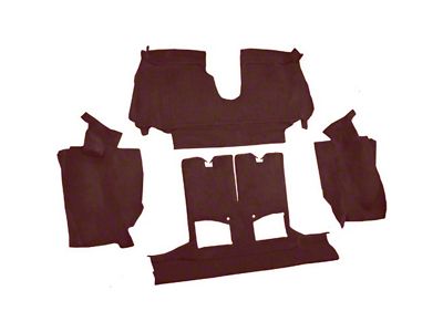 Rear Cutpile Molded Carpet; Ruby Red (90-93 Corvette C4 Convertible w/ 2 Door Latches)