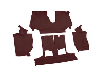 Rear Cutpile Molded Carpet; Ruby Red (92-93 Corvette C4 Convertible w/ 1 Door Latch)