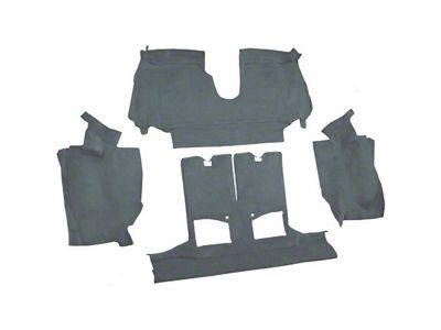 Rear Cutpile Molded Carpet; Steel Blue/Crystal Blue (90-93 Corvette C4 Convertible w/ 2 Door Latches)