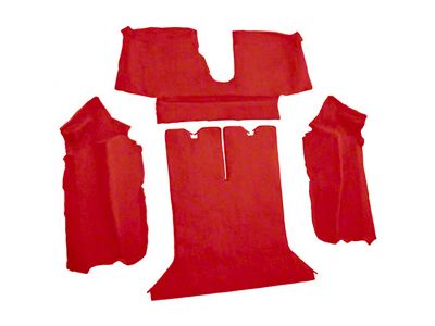 Rear Cutpile Molded Carpet; Torch Red (90-93 Corvette C4 Coupe w/ 2 Door Latches)