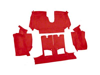 Rear Cutpile Molded Carpet; Torch Red (90-93 Corvette C4 Convertible w/ 2 Door Latches)