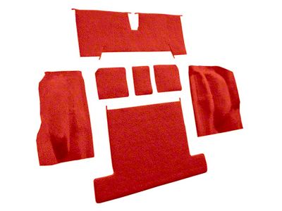Rear Cutpile Molded Carpet without Heel Pad; Firethorn/Medium Red (1977 Corvette C3)