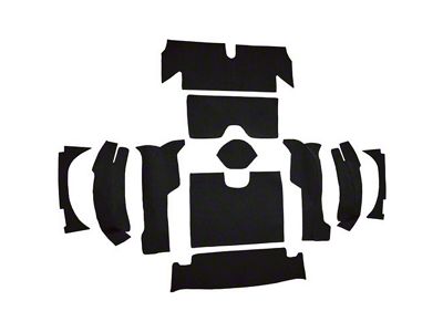 Rear Foam Loop Cut and Sewn Carpet; Black (1964 Corvette C3 Convertible)
