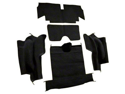 Rear Loop Cut and Sewn Carpet without Heel Pad; Black (65-67 Corvette C2 Convertible)