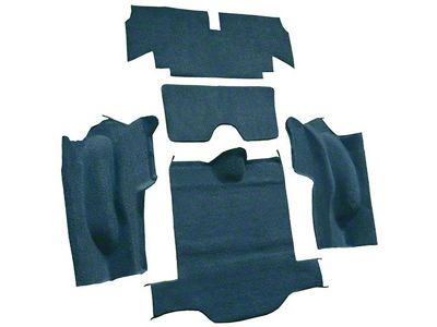 Rear Loop Cut and Sewn Carpet without Heel Pad; Bright Blue (66-67 Corvette C2 Coupe)