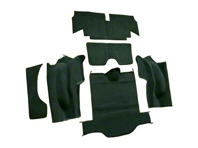 Rear Loop Cut and Sewn Carpet without Heel Pad; Dark Green (1965 Corvette C2 Coupe)