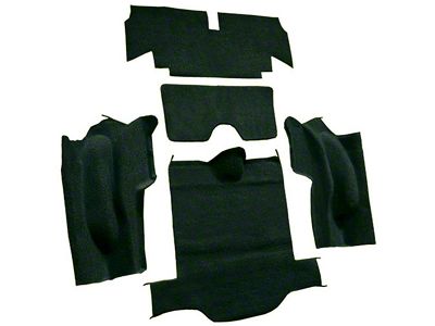 Rear Loop Cut and Sewn Carpet without Heel Pad; Dark Green (66-67 Corvette C2 Coupe)