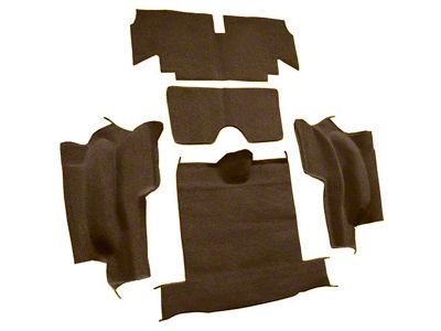 Rear Loop Cut and Sewn Carpet without Heel Pad; Dark Saddle (65-67 Corvette C2 Convertible)
