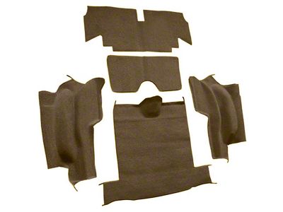 Rear Loop Cut and Sewn Carpet without Heel Pad; Medium Saddle (65-67 Corvette C2 Convertible)