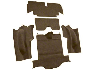 Rear Loop Cut and Sewn Carpet without Heel Pad; Medium Saddle (66-67 Corvette C2 Coupe)