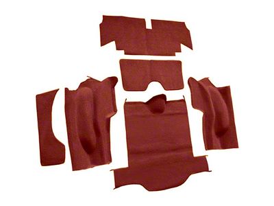 Rear Loop Cut and Sewn Carpet without Heel Pad; Red (1965 Corvette C2 Coupe)