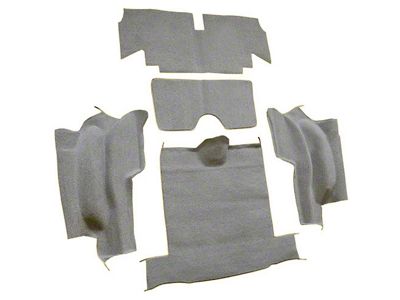 Rear Loop Cut and Sewn Carpet without Heel Pad; Silver (65-67 Corvette C2 Convertible)