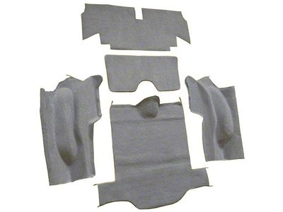 Rear Loop Cut and Sewn Carpet without Heel Pad; Silver (66-67 Corvette C2 Coupe)