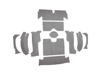 Rear Loop Cut and Sewn Carpet without Heel Pad; Silver (1963 Corvette C3 Convertible)