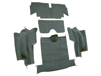 Rear Loop Cut and Sewn Carpet without Heel Pad; Teal (65-67 Corvette C2 Convertible)