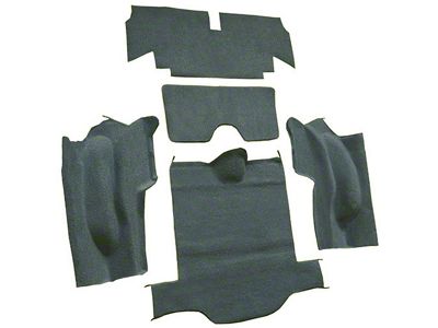 Rear Loop Cut and Sewn Carpet without Heel Pad; Teal (66-67 Corvette C2 Coupe)