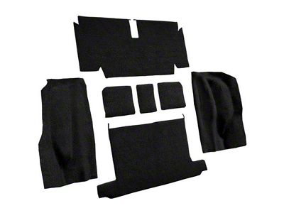 Rear Loop Molded Carpet with Heel Pad; Black (71-72 Corvette C3 Convertible)