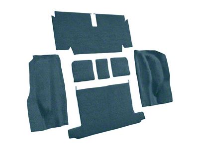 Rear Loop Molded Carpet with Heel Pad; Bright Blue (71-72 Corvette C3 Convertible)