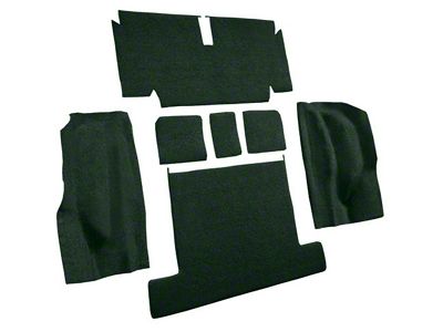 Rear Loop Molded Carpet with Heel Pad; Dark Green (71-75 Corvette C3 Coupe)